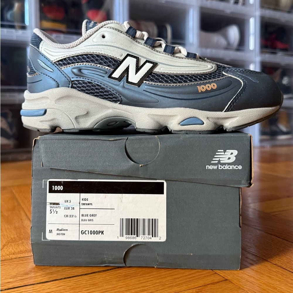 New Balance 1000 Vintage Indigo Light Silver Metallic (GS) GC1000PK Youth 5.5